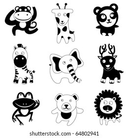 wild animal set (black version)