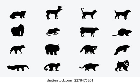 Wild Animal Silhouette Vector Art, Icons, and Graphics
