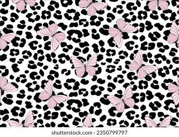 wild animal skin and butterfly design