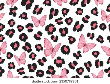 wild animal skin and butterfly design