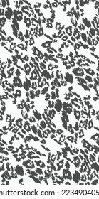 Wild Animal Skin Scribble Effect Monochrome Abstract Leopard Jaguar Skin Jungle, Africa, Heritage, Animal, Furry, Fashionable Seamless Pattern Suitable for print on textile, textures 