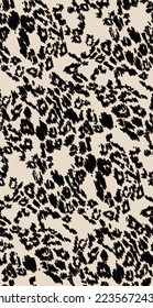 Wild Animal Skin Scribble Effect Monochrome Abstract Leopard Jaguar Skin Jungle, Africa, Heritage, Animal, Furry, Fashionable Seamless Pattern Suitable for print on textile, textures 
