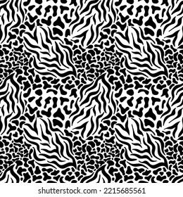 Wild animal skin seamless pattern. Surface design for textile, fabric, wallpaper, wrapping, gift wrap, paper, scrapbook and packaging. Vector illustration