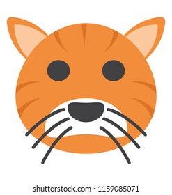 
A wild animal, tiger face
