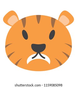 
A wild animal, tiger face
