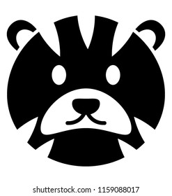 
A wild animal, tiger face
