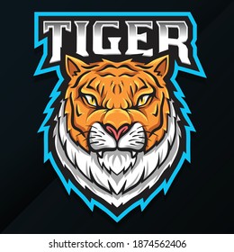 wild animal tiger logo design stock vector illustration
