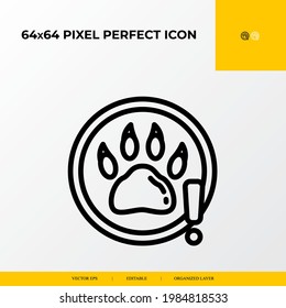 wild animal tracks icon. Camping and adventure icon. 64x64 pixel perfect icon