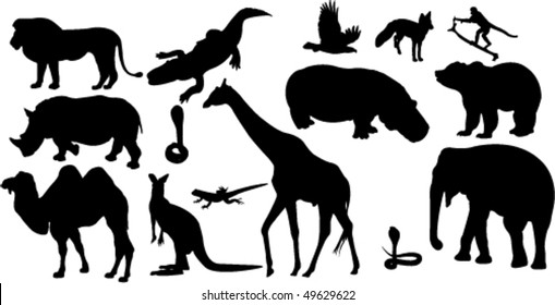 Download Jungle Animal Silhouettes High Res Stock Images Shutterstock