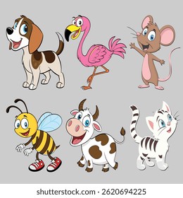 Wild animal vector collection set