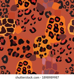 Wild animal vector seamless pattern. Jaguar, leopard, zebra, giraffe, tiger and cheetah print. Abstract background Textile