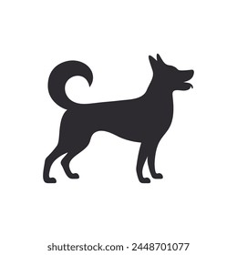 Wild animal. Veterinary clinic. Animals notes. Silhouette dog. Silhouette wild animal. Dog stencil. Clinic logo. Vector dog. Pet sign. Walking dog. Labrador. Profile. Black silhouette. Pet side view.