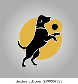 Wild animal. Veterinary clinic. Animals notes. Silhouette dog. Silhouette wild animal. Dog stencil. Clinic logo. Vector dog. Pet sign. Walking dog. Puppy. Profile. Black silhouette. Pet side view.