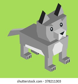 Wild animal wolf isometric 3d design