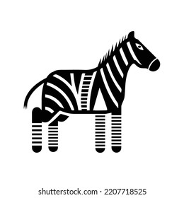 Wild animal zoo zebra icon | Black Vector illustration |