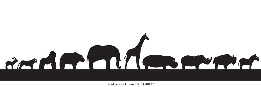 Wild Animals Stock Vector (Royalty Free) 675158887 | Shutterstock