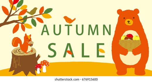 wild animals  in autumn forest