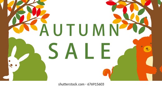 wild animals  in autumn forest