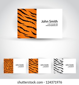 Wild animals business card set