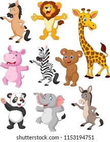 Wild animals cartoon collection set