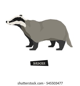 Wild animals collection Badger Geometric style