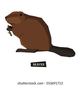 Wild animals collection Beaver Geometric style