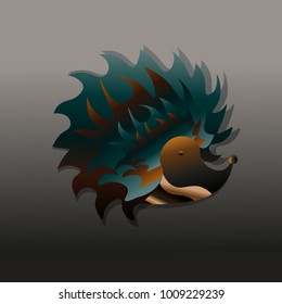  Wild animals collection Hedgehog Geometric style