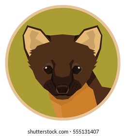 Wild animals collection Marten Geometric style icon round