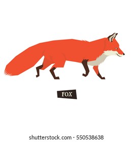 Wild animals collection Red Fox Geometric style