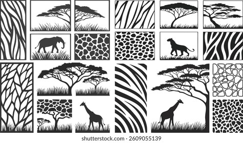 wild animals collection vectors set