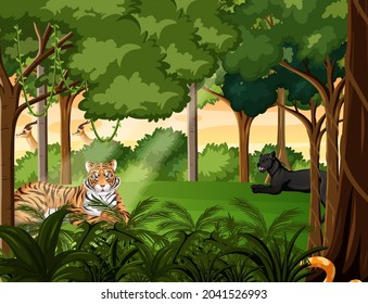 Wilde Tiere auf Holzhintergrund, Vektorgrafik