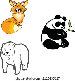 wild animals fox panda bear