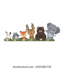 wild animals greeting background cartoon