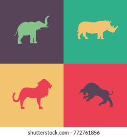 Wild Animals Icon Set. Vector icon
