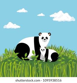 wild animals in the jungle scene