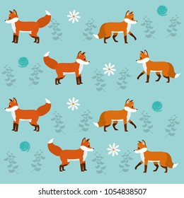 Wild animals and nature pattern background