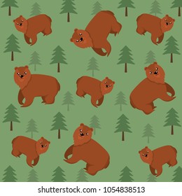 Wild animals and nature pattern background