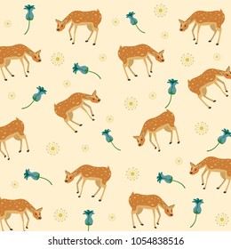 Wild animals and nature pattern background