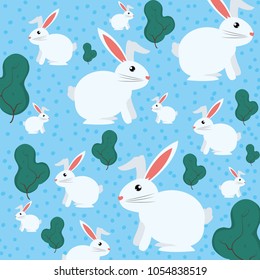 Wild animals and nature pattern background