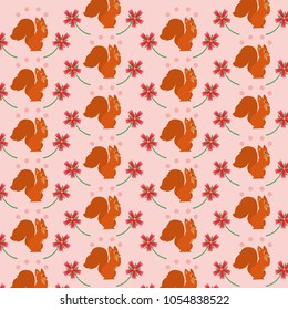 Wild animals and nature pattern background