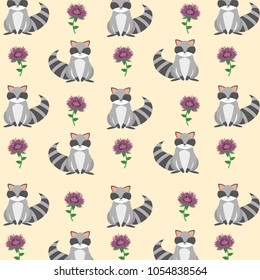 Wild animals and nature pattern background