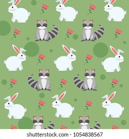 Wild animals and nature pattern background