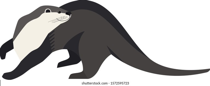 Wild animals Otter Vector illustration set