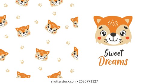 Wild animals pattern, cute wild animals, kids pattern, forest vector, cartoon, seamless pattern