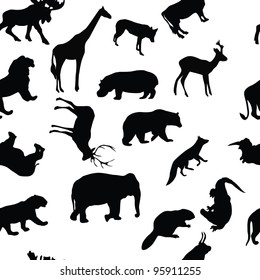 wild animals seamless pattern background