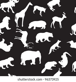 wild animals seamless pattern background