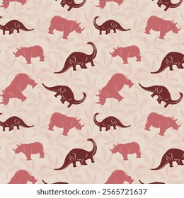 Wild animals seamless vector pattern