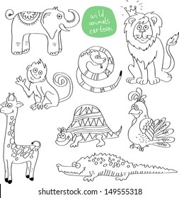 Wild animals set in vector 