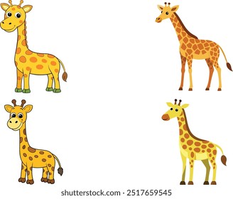 Wild animals silhouette, giraffe outline