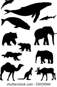 wild animals. Silhouette vector collection